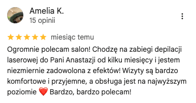 Opinia klientki Amelia K.